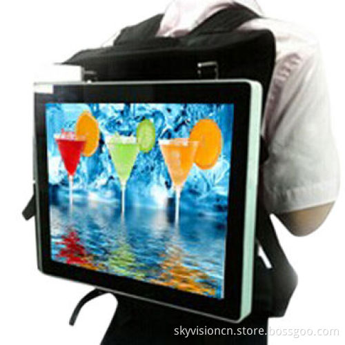 15.6-inch backpack AD player with battery, height resolution